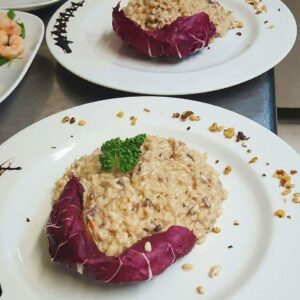 risotto radicchio e noci vegan