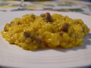 risotto zafferano e salsiccia